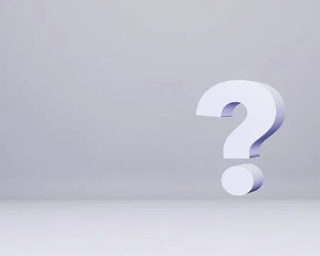Question mark on gray plain background. 3d render Stock Illustration