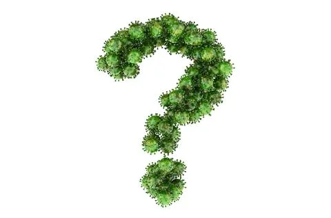 Question mark from from green viruses. 3D rendering Stock Illustration