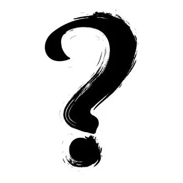 Question mark in grunge brush stroke style. Question and answer mark black icon Stock Illustration