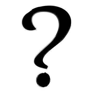 Question mark in grunge brush stroke style. Question and answer mark black icon. Stock Illustration