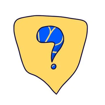 Question mark. Hand drawn ask sign isolated on white background. Vector styli Stock Illustration