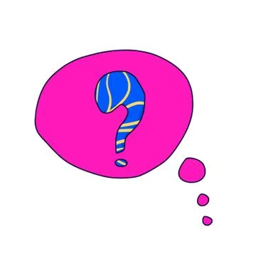 Question mark. Hand drawn ask sign isolated on white background. Vector styli Stock Illustration