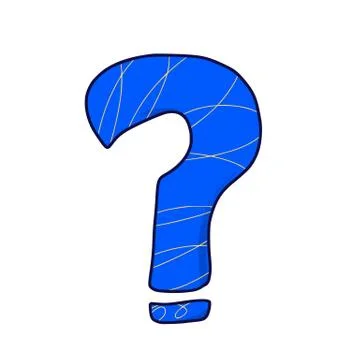 Question mark. Hand drawn ask sign isolated on white background. Vector styli Stock Illustration