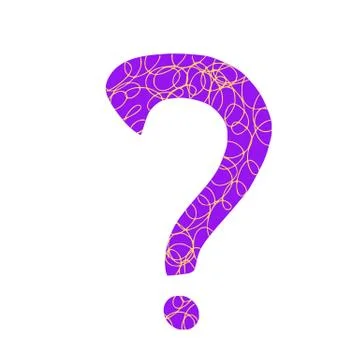 Question mark. Hand drawn ask sign isolated on white background. Vector styli Ilustración de archivo
