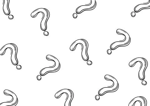 Question mark hand drawn background Stock Illustration
