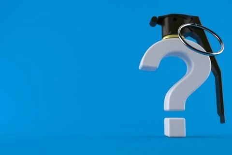 Question mark with hand grenade fuse 스톡 일러스트