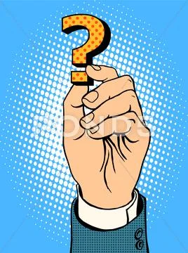 Question mark in hand Stock Illustration