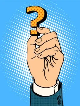 Question mark in hand Stock Illustration
