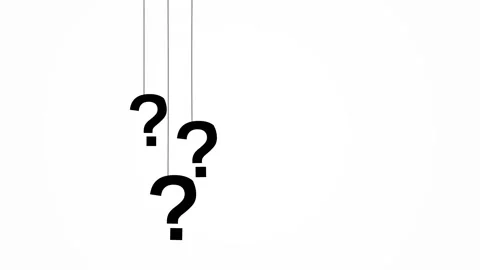 Question mark hanging from a string representing curiosity uncertainty Stock Footage 345939202