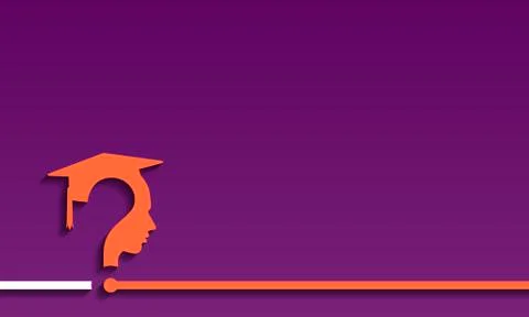 Question mark head with Education Cap, vector Stock Illustration