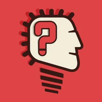 Question mark in head vector Illustrazione stock