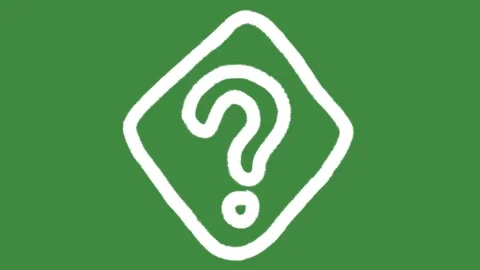 Question mark help desk rhombus hand-drawn cartoon graphic with chalk outline Video stock 337052227