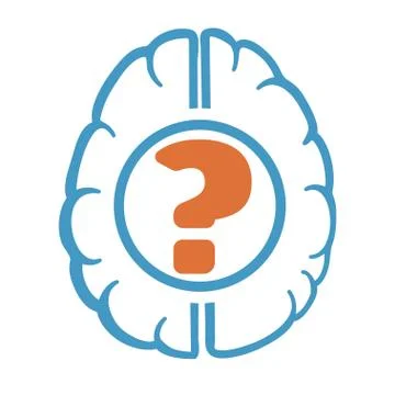Question mark in human brain Stock Illustration