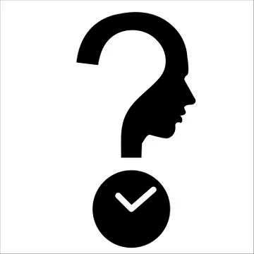 Question mark human head with timer Stock Illustration