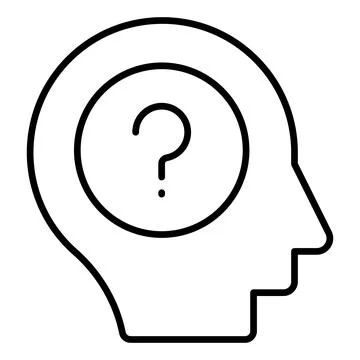 Question mark with human mind denoting concept vector of customer doubt Stock Illustration