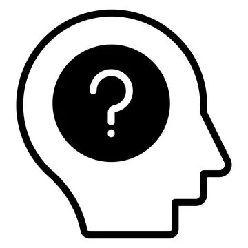 Question mark with human mind denoting concept vector of customer doubt Stock Illustration