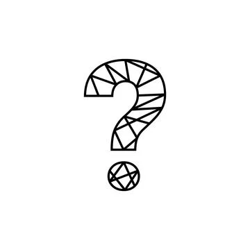 Question Mark Icon Abstract Symbol of Inquiry and Curiosity Ilustração Stock