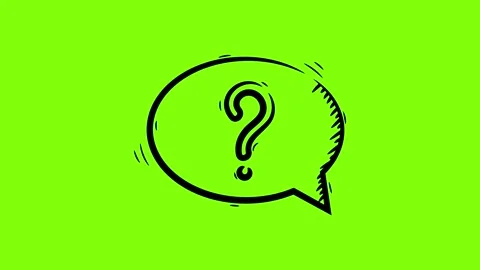 Question mark icon appearing in speech bubble animation. Stock Footage 340167030