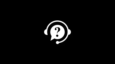 Question mark icon on black background Stock Footage 263803173