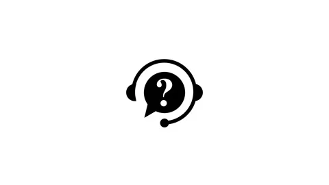 Question mark icon on black background Stock Footage 263803181