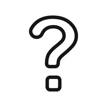 Question mark icon Black line art vector logo Stock Illustration