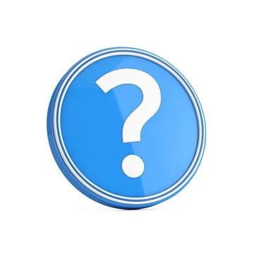 Question Mark Icon in Blue Circle Button. 3d Rendering Stock-Illustration