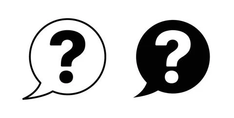 Question mark icon collection in black, Line icons, flat symbols Stock Illustration