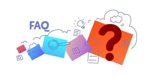 Question mark icon contact us FAQ information concept sketch doodle horizonta Illustrazione stock