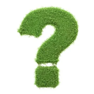 A question mark icon crafted from vibrant green grass isolated Stock Illustration