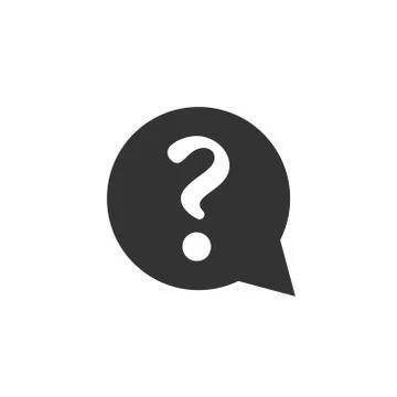 Question mark icon in flat style. Discussion speech bubble vector illustratio Stock Illustration