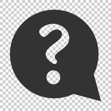 Question mark icon in flat style. Discussion speech bubble vector illustratio Stock Illustration