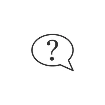Question mark icon in flat style. Discussion speech bubble vector illustratio Stock Illustration