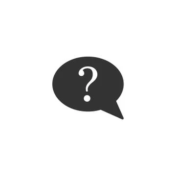 Question mark icon in flat style. Discussion speech bubble vector illustratio Stock Illustration