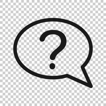 Question mark icon in flat style. Discussion speech bubble vector illustratio Stock Illustration