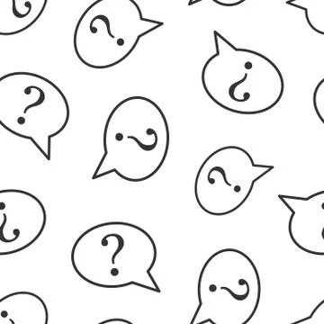 Question mark icon in flat style. Discussion speech bubble vector illustratio Stock Illustration