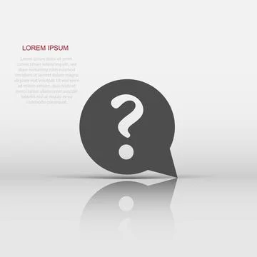 Question mark icon in flat style. Discussion speech bubble vector illustrat.. Stock Illustration