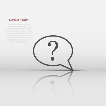 Question mark icon in flat style. Discussion speech bubble vector illustrat.. Stock Illustration