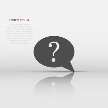 Question mark icon in flat style. Discussion speech bubble vector illustrat.. Stock Illustration