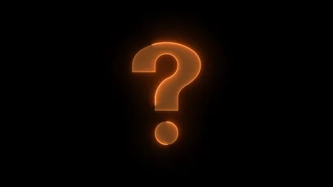 Question mark icon glowing neon brown color animation black background Stock Footage 266822892