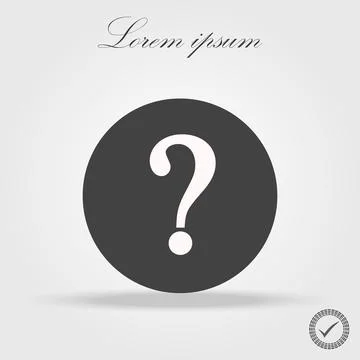 Question mark icon in gray circle flat vector Stock Illustration