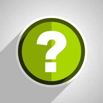 Question mark icon, green circle flat design internet button, web and mobile  Stock Illustration