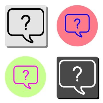 Question mark icon. Help speech bubble. flat vector icon Stock Illustration