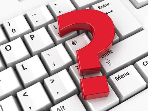 Question mark icon on keyboard Stock Illustration