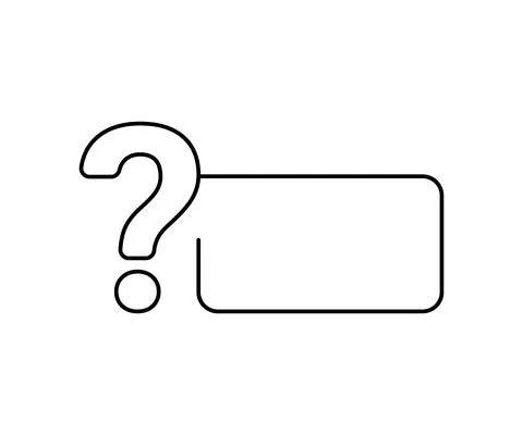 Question mark icon with line frame for text. Help, ask, support, Faq sign Stock Illustration