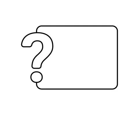Question mark icon with line frame for text. Help, ask, support, Faq sign Stock Illustration