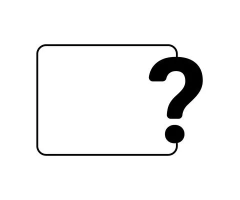 Question mark icon with line frame for text. Help, ask, support, Faq sign Stock Illustration