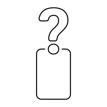 Question mark icon with line frame for text. Help, ask, support, Faq sign Stock Illustration