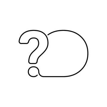 Question mark icon with line frame for text. Help, ask, support, Faq sign Illustrazione stock
