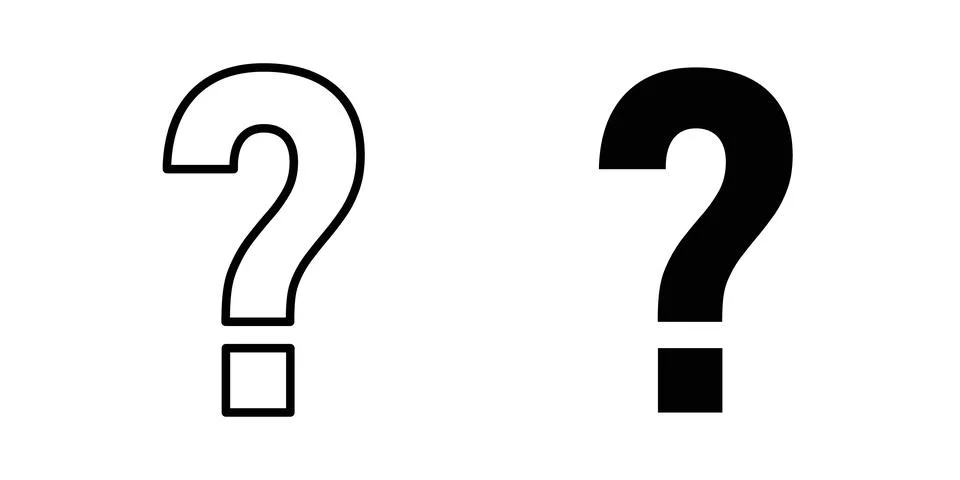 Question mark icon logo. Outline style icons with flat versions Stock Illustration