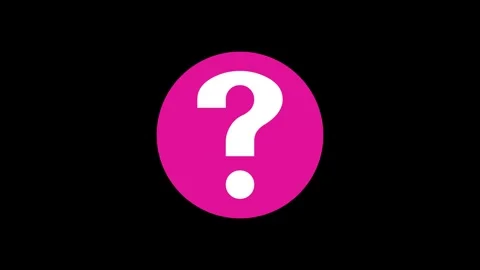 Question mark icon pink color simple shape circle animation black background 库存影片 279368526